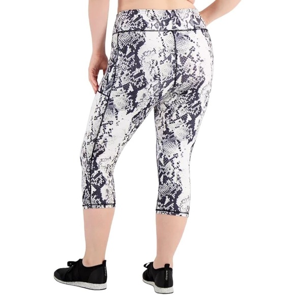 NWT Ideology 3X Plus Size Snakeskin Cropped Leggings - Picture 2 of 7